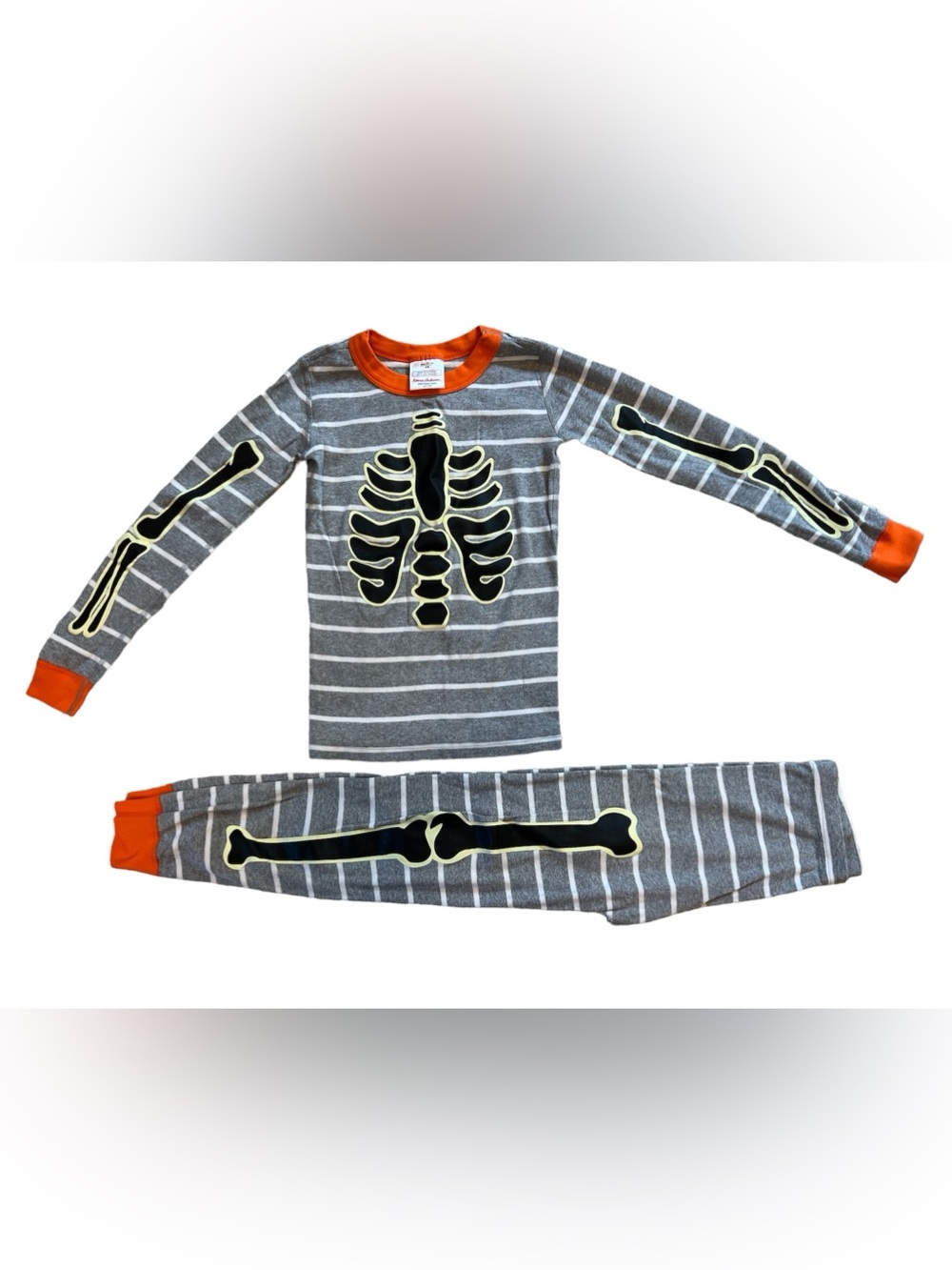 Hanna Andersson Long John Glow in the Dark Skeleton PJ’s 130 size 8